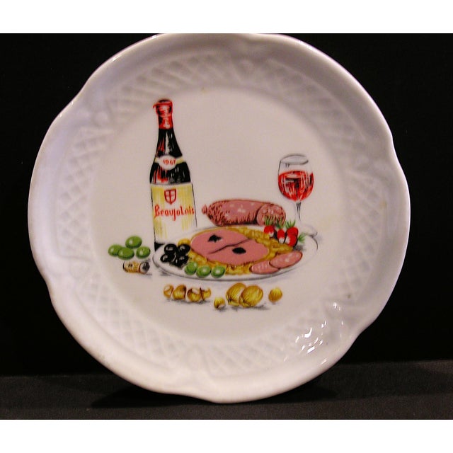 Five charming and colorful canape/hors d'oeuvres plates from renowned French manufacturer Louis Lourioux (under the Berry...