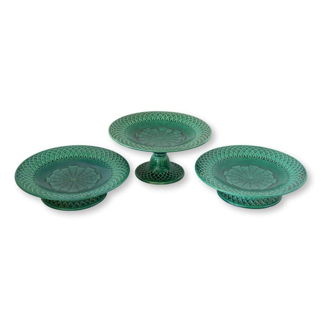 Minton 1860s Christopher Dresser Mintons Majolica Dessert Set For Sale - Image 4 of 6