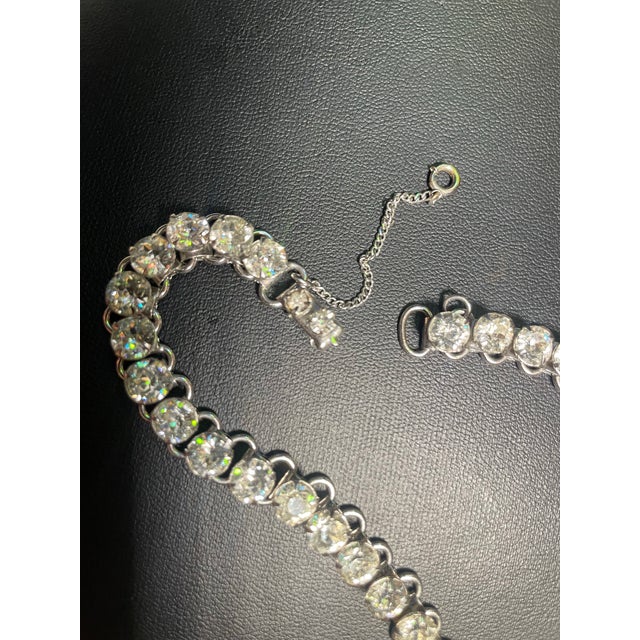 Kramer MCM Jewelry: Bookend Chain Crytal Necklace in the the Style of Kramer of New York For Sale - Image 4 of 7