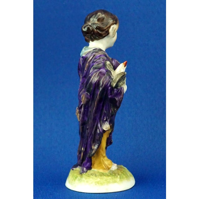 19th Century Porcelain Sculpture of Girl with Hen from Capodimonte or Ginori, Italy For Sale - Image 6 of 18