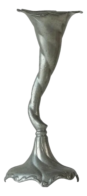 Sculptural Art Nouveau Candleholder in Pewter, 1900