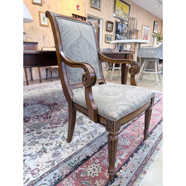 Vintage Ethan Allen Goodwin Louis XVI Style Extendable Dining Table Set For Sale - Image 10 of 12