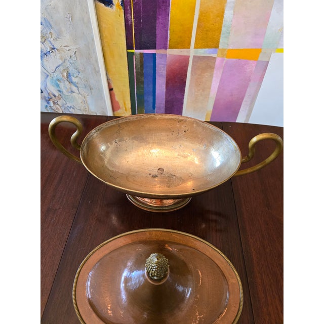 Metal Antique Neoclassical Italian Copper Centerpiece Urn For Sale - Image 7 of 12