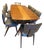 Vintage Solid Walnut Midcentury Dining Table With Eight Chairs For Sale