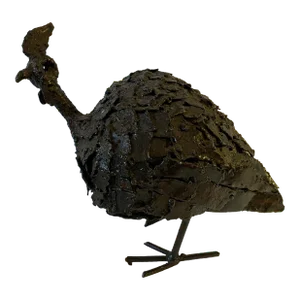 Reclaimed Metal Handmade Guinea Fowl