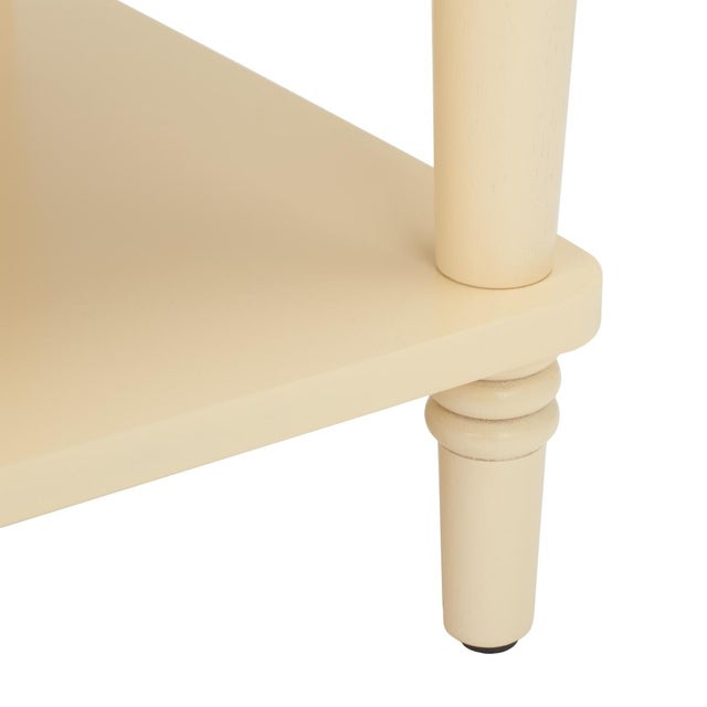 Wood Siobhan Accent Table with Storage Drawer in Vanilla For Sale - Image 7 of 10