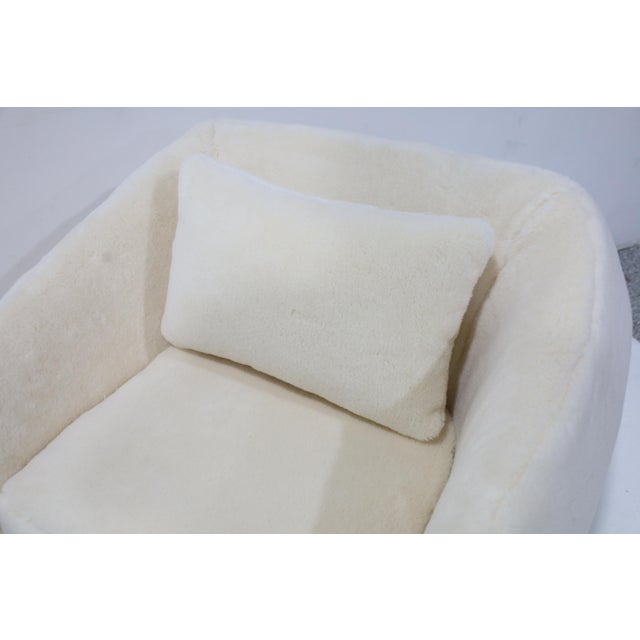 Pair of Jean Royere Style Polar Lounge Chairs in Holly Hunt Great Plains For Sale - Image 11 of 12