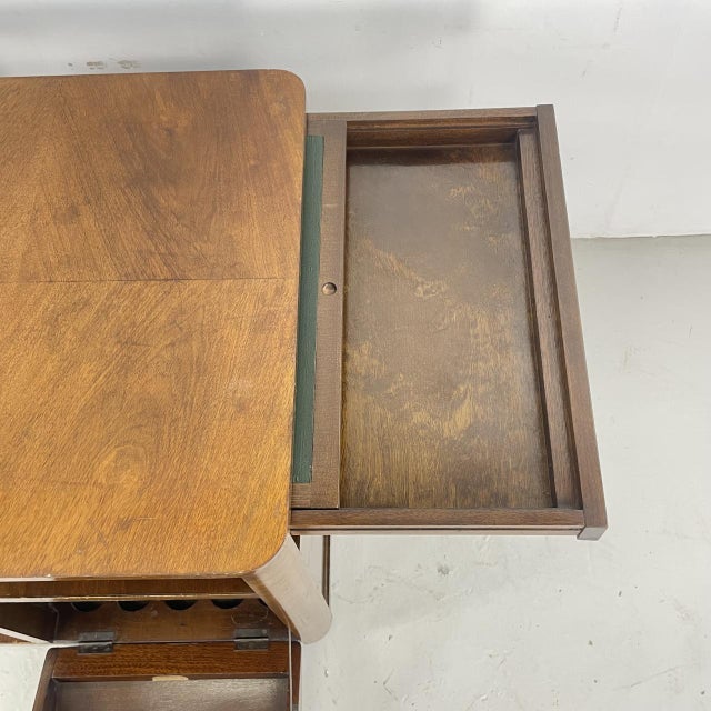 Wood Art Deco Walnut Drinks Cabinet from Incorporall, 1930s For Sale - Image 7 of 17