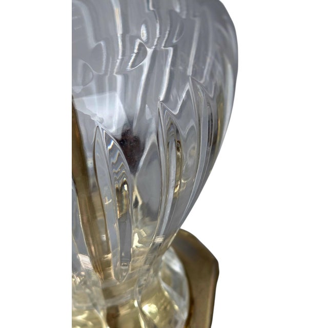 Attributed 1920s European Cut Crystal and Brass Urn Table Lamps – A Pair For Sale In Chicago - Image 6 of 12