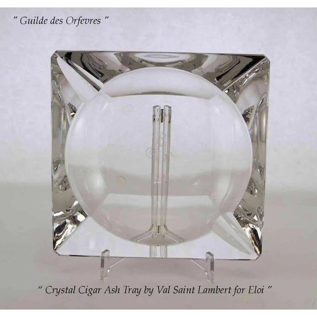 Mid-Century Modern New 1990’s Vintage/New Eloi Crystal Cigar Ashtray by Val Saint Lambert For Sale - Image 3 of 3