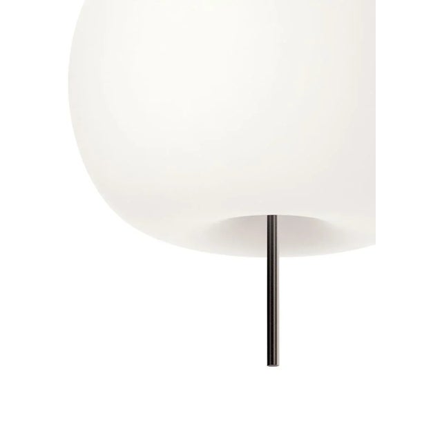 Large 'Kushi' Opaline Glass and Metal Suspension Lamp for Kdln in Black For Sale - Image 4 of 13
