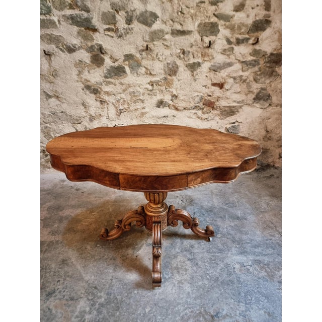 Antique French Walnut Violin Table / Centre Table with Drawer, C. 18801900, 1890s For Sale - Image 13 of 18