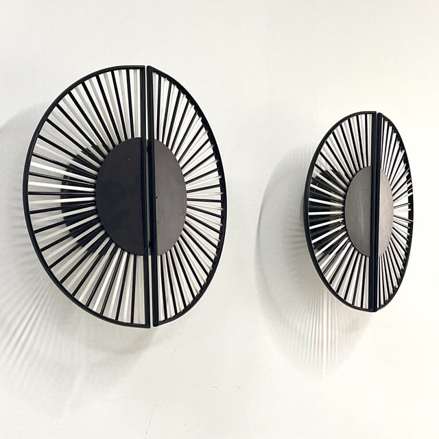 Glass Black and White Murano Glass Wall Lights, 1980s, Set of 2 For Sale - Image 7 of 7