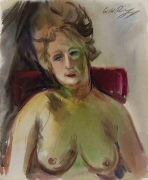 Carlo Ravagnan, Nude, Watercolor, 1960s