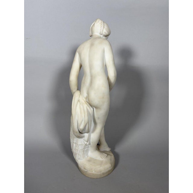 18th Century White marble sculpture Diana in the bath after Falconet (1716-1791) 18th century For Sale - Image 5 of 9