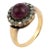 Late 19th Century Austro-Hungarian Victorian Garnet Diamond 14k Gold Ring, Size 6.25 For Sale