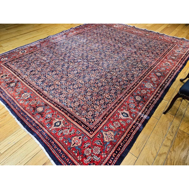 Vintage Persian Mahal Sultanabad Rug, Wool Pile, Allover Geometric Design For Sale - Image 9 of 12