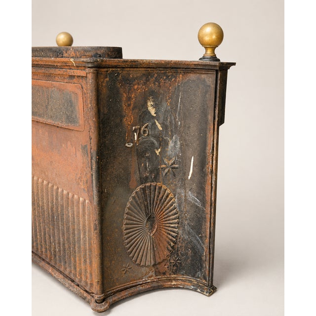 Antique Portland Stove Foundry No 76 Cast Iron Franklin Fireplace Georgetown DC For Sale - Image 14 of 16