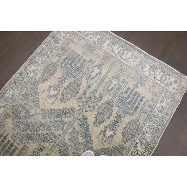 An accent size persian malayer rug with a willow tree pattern in neutral colors from the 2nd quarter of the 20th century