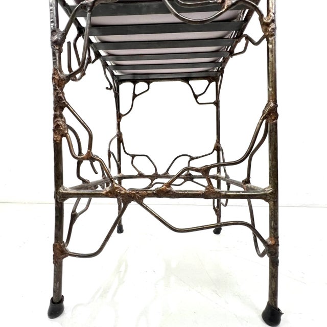 1980s Wrought Iron Vanity Stool For Sale - Image 13 of 15