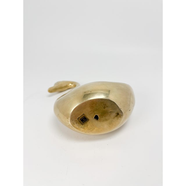 Brass Vintage 5" Solid Brass Swan For Sale - Image 8 of 10