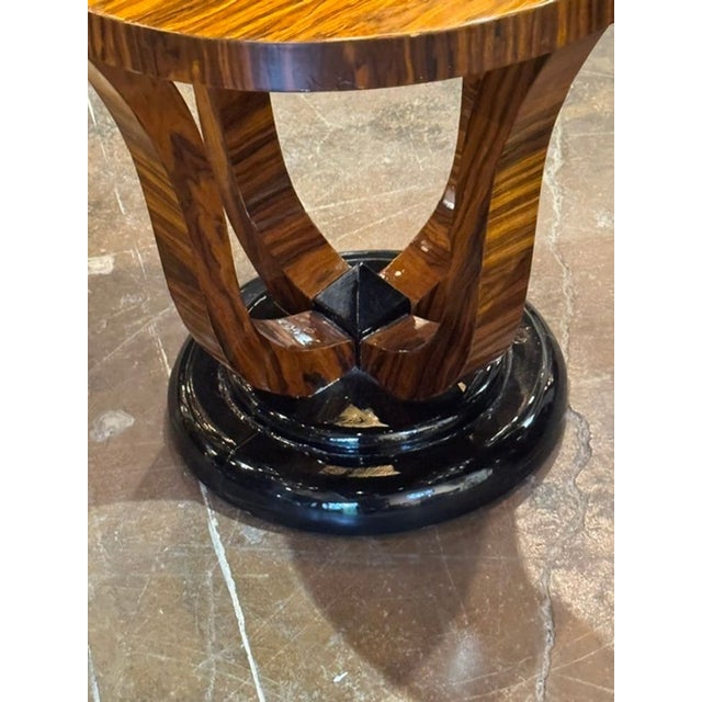 Brown Pair of Italian Art Deco Style Macassar Wood Side Tables For Sale - Image 8 of 8