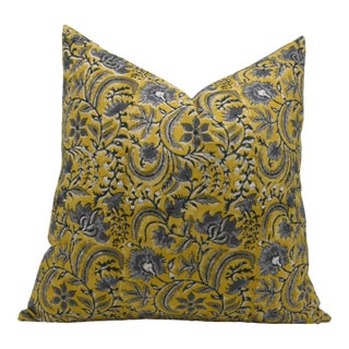 Fabdivine Traditional Block Print Pillow Cover 22x22 Inch Duck Canvas-Kundanvan For Sale