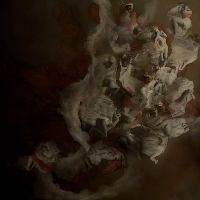 Embracing Senses by Mariska Karto | Photograph on aluminum of abstract figures in flowing fabrics For Sale