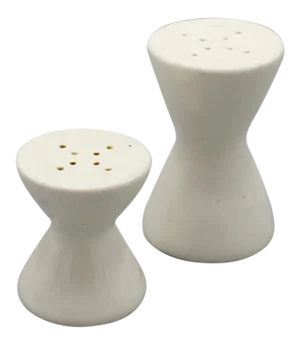 Vintage Hourglass Ceramic Salt & Pepper Shakers