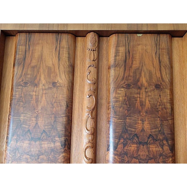 Vintage Art Deco Wardrobe in Burl Wood and Oak Veneer, Germany, 1930s For Sale - Image 6 of 10