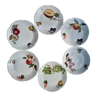 1990s Louis Lourioux, Berry Haute Porcelaine Plates - Set of 6 For Sale
