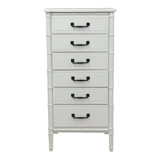 Mid 20th Century Henry Link Style Lingerie Chest Hollywood Regency Vintage Tall Dresser For Sale
