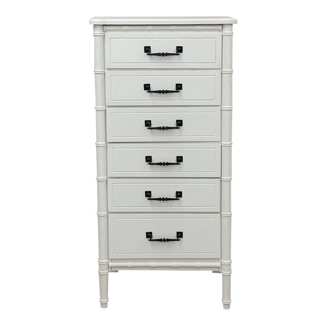 Mid 20th Century Henry Link Style Lingerie Chest Hollywood Regency Vintage Tall Dresser For Sale