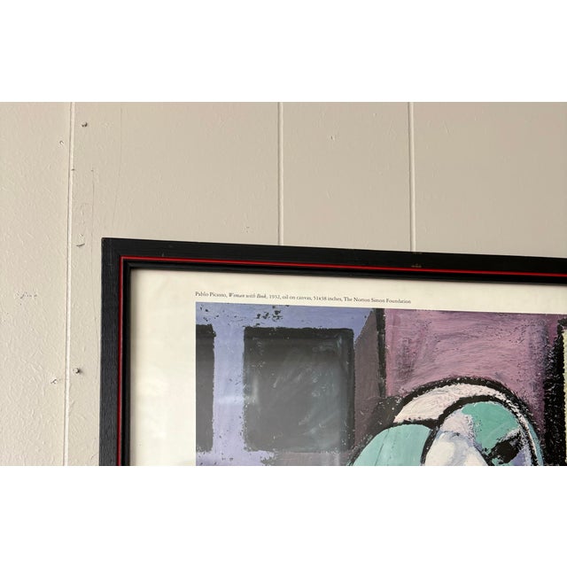 Vintage Framed Pablo Picasso “Woman with Book” Norton Simon Museum Exhibition Poster For Sale In Seattle - Image 6 of 12