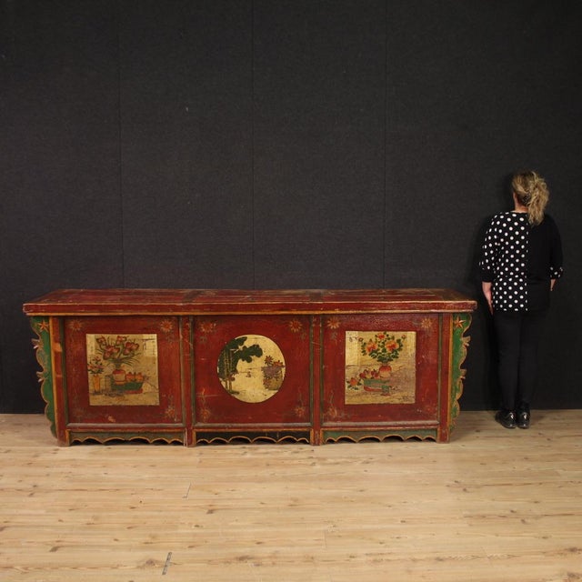 Large 20th Century Lacquered Oriental Furniture Sideboard, 1960s For Sale - Image 3 of 13