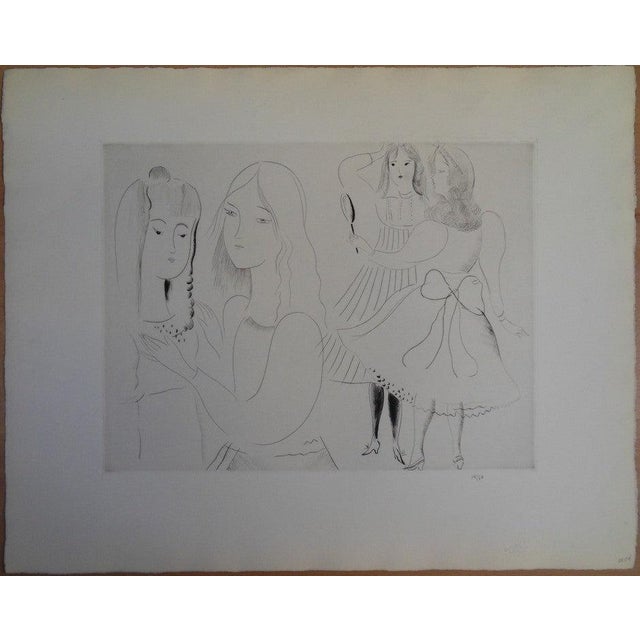 Emilia "Mily" Possoz (1888-1967) The Coquettes Original engraving Limited edition of 30 copies (the photographed number is...