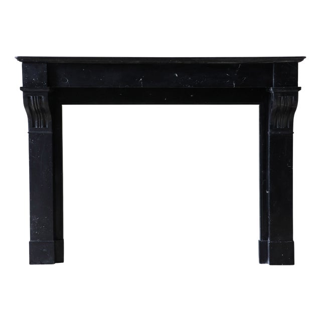 Antique Dutch Black Marble Mantel Piece, 1890s For Sale