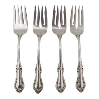 International Sterling Silver Joan of Arc 6 1/8" Salad Fork Set of 4 For Sale