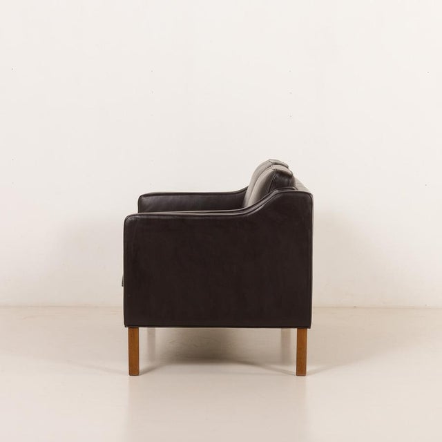 Black Danish Black Aniline Leather Sofa by Hurup, 1980s For Sale - Image 8 of 18