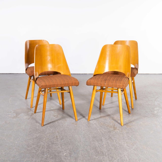 1950s Upholstered Dining Chairs by Radomir Hoffman for Thon, 1950s, Set of 4 For Sale - Image 5 of 10