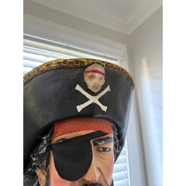 2020s Contemporary Rare Handpainted Captain Hook Life Size Pirate Statue For Sale - Image 5 of 11