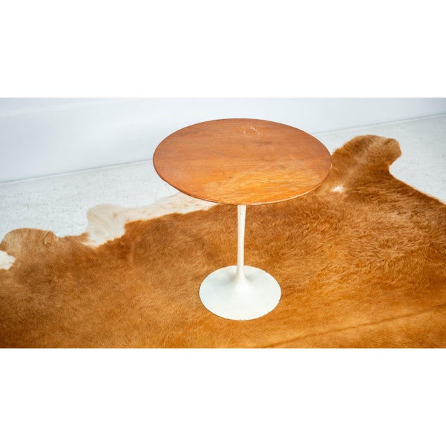 Brown Vintage Knoll International Saarinen Walnut Tulip Side Table For Sale - Image 8 of 13