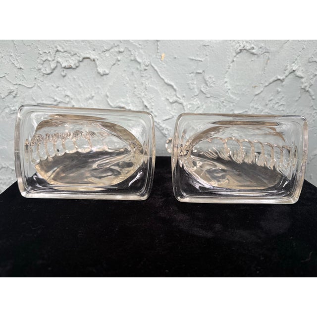 Glass Vintage Federal Glass Horse Head Bookends – Clear Pressed Glass Pair, C. 1940s For Sale - Image 7 of 10