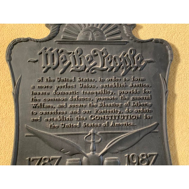 Traditional Vintage Commemorative Pennsylvania “We the People” Cast Iron Fireback For Sale - Image 3 of 5
