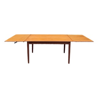 Mid-Century Modern Danish Draw-Leaf Teak Dining Table For Sale