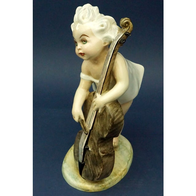 20th Century Child with Cello in Ceramic by Vincenzo Bertolotti, Italy For Sale - Image 10 of 18