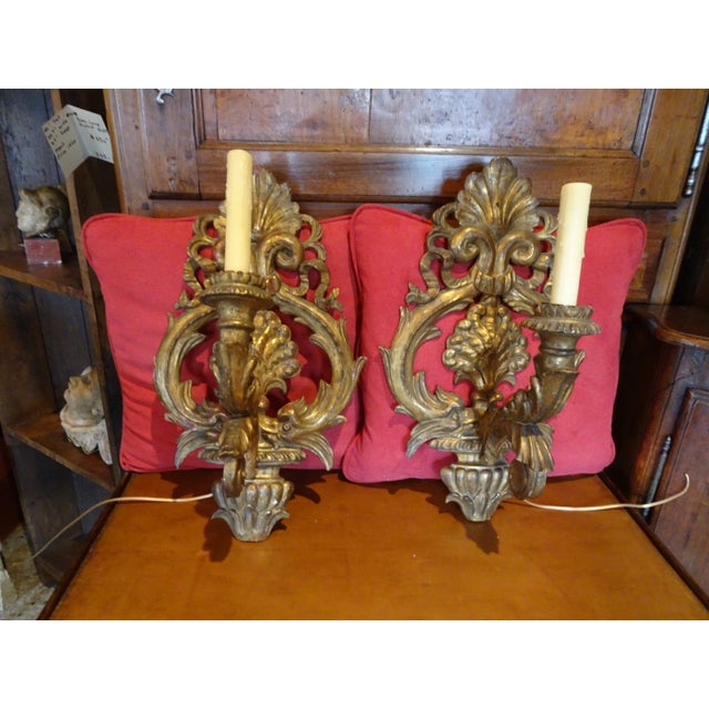 19th Century Italian Giltwood Sconces, a Pair For Sale - Image 13 of 13