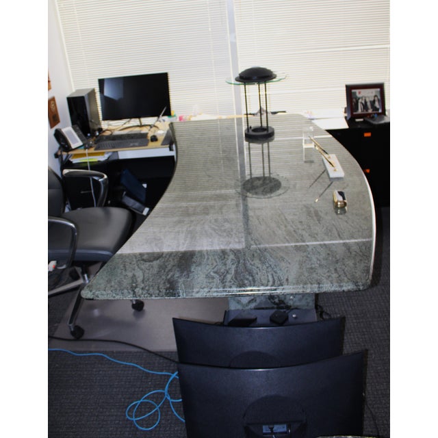 1990s Solid Granite Executive Desk For Sale - Image 4 of 6