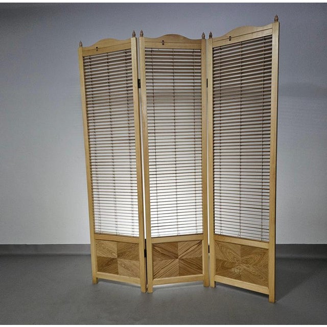 French Blonde Beech Room Divider, 1960s For Sale - Image 14 of 17