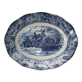 Liberty Blue Staffordshire Transfer Ware Serving Platter For Sale